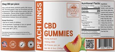 CBD Gummies Peach Rings label