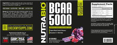BCAA 5000 Grape Berry Crush label