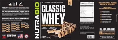 Classic Whey Chocolate Peanut Butter Bliss label