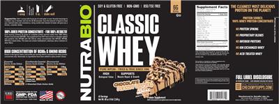 Classic Whey Chocolate Peanut Butter Bliss label