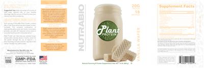 Plant Protein Vanilla Wafer label