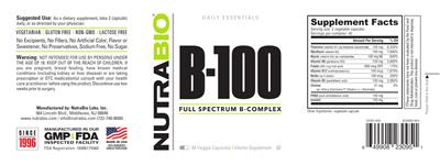 B-100 Full Spectrum B-Complex label
