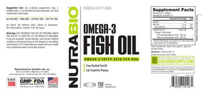 Omega-3 Fish Oil label