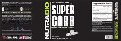 Super Carb Raw Unflavored label
