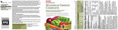 Maximum Greens Complete Original Flavor label