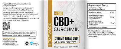 CBD+ Curcumin label