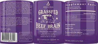Grassfed Beef Brain label