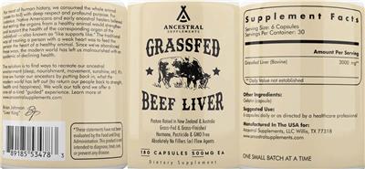 Grassfed Beef Liver label