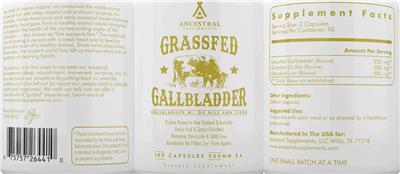 Grassfed Gallbladder label