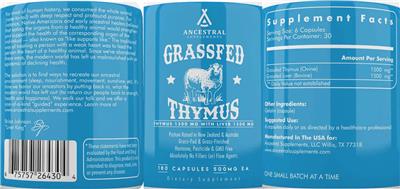 Grassfed Thymus label