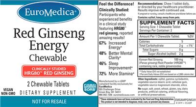 Red Ginseng Energy Chewable label
