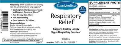 Respiratory Relief label