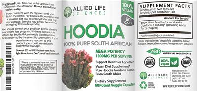 Hoodia 1000 mg label
