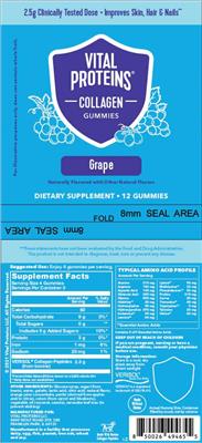 Collagen Gummies Grape label
