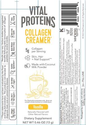 Collagen Creamer Vanilla label