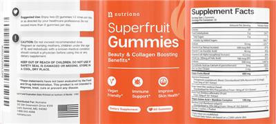 Superfruit Gummies label