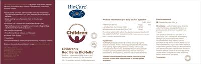 Children's Red Berry BioMelts label