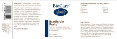 Eradicidin Forte label