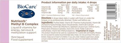 Nutrisorb Methyl B Complex label