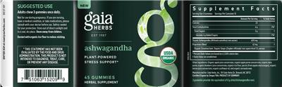 Ashwagandha label