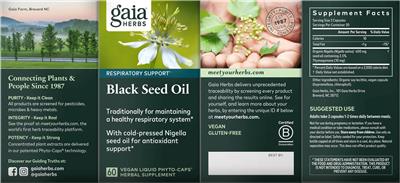 Black Seed Oil label