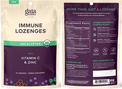 Immune Lozenges Eucalyptus label