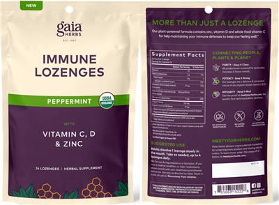Immune Lozenges Peppermint label
