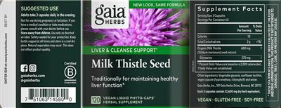 Milk Thistle Seed label