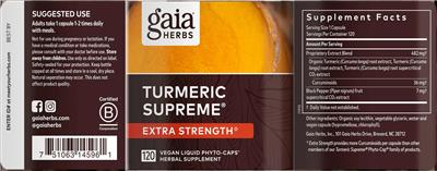 Turmeric Supreme Extra Strength label