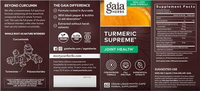 Turmeric Supreme Joint Health label