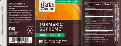 Turmeric Supreme Joint label
