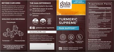 Turmeric Supreme Pain label