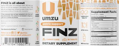 Finz Carrot Cake label