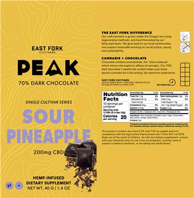 Peak Sour Pineapple label