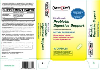Probiotic Digestive Support Extra Strength label