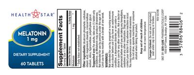 Melatonin 1 mg label