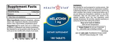 Melatonin 1 mg label
