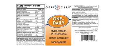 One-Daily Multi-Vitamin with Minerals label