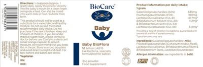 Baby BioFlora label