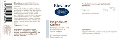 Magnesium Citrate label
