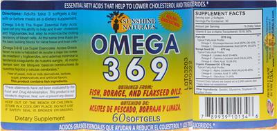 Omega 3-6-9 label