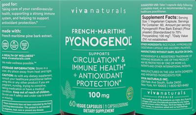 French-Maritime Pycnogenol label