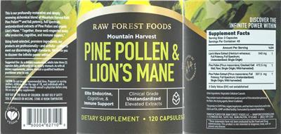 Pine Pollen & Lion's Mane label