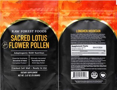 Sacred Lotus Flower Pollen label