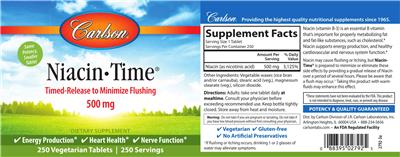 Niacin-Time 500 mg label