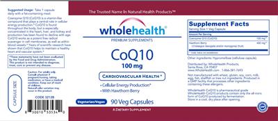 CoQ10 100mg label