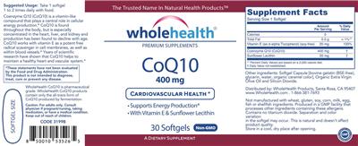 CoQ10 400 mg label