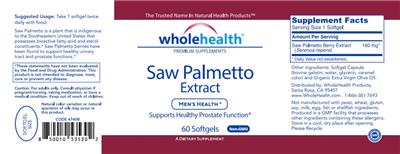 Saw Palmetto Extract label