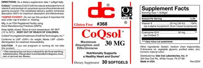 CoQsol 30 mg label