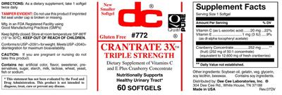 Crantrate 3X Triple Strength label